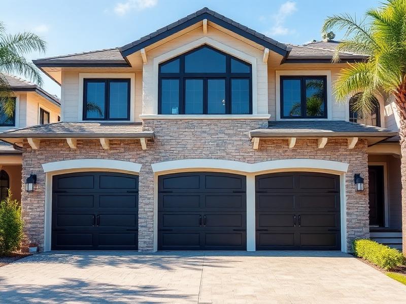 Contemporary Style garage door installation in San Anselmo - Modern black garage doors with clean lines