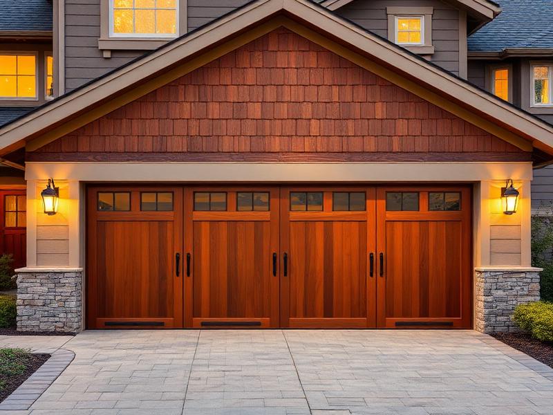 Carriage House garage door installation in San Anselmo - Classic wooden carriage style doors